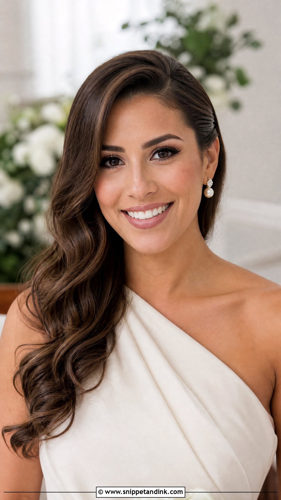 Amanda Batula Wedding Hair Side Part Waves - Snippet and Ink - 15 Amanda Batula Wedding Hair Ideas