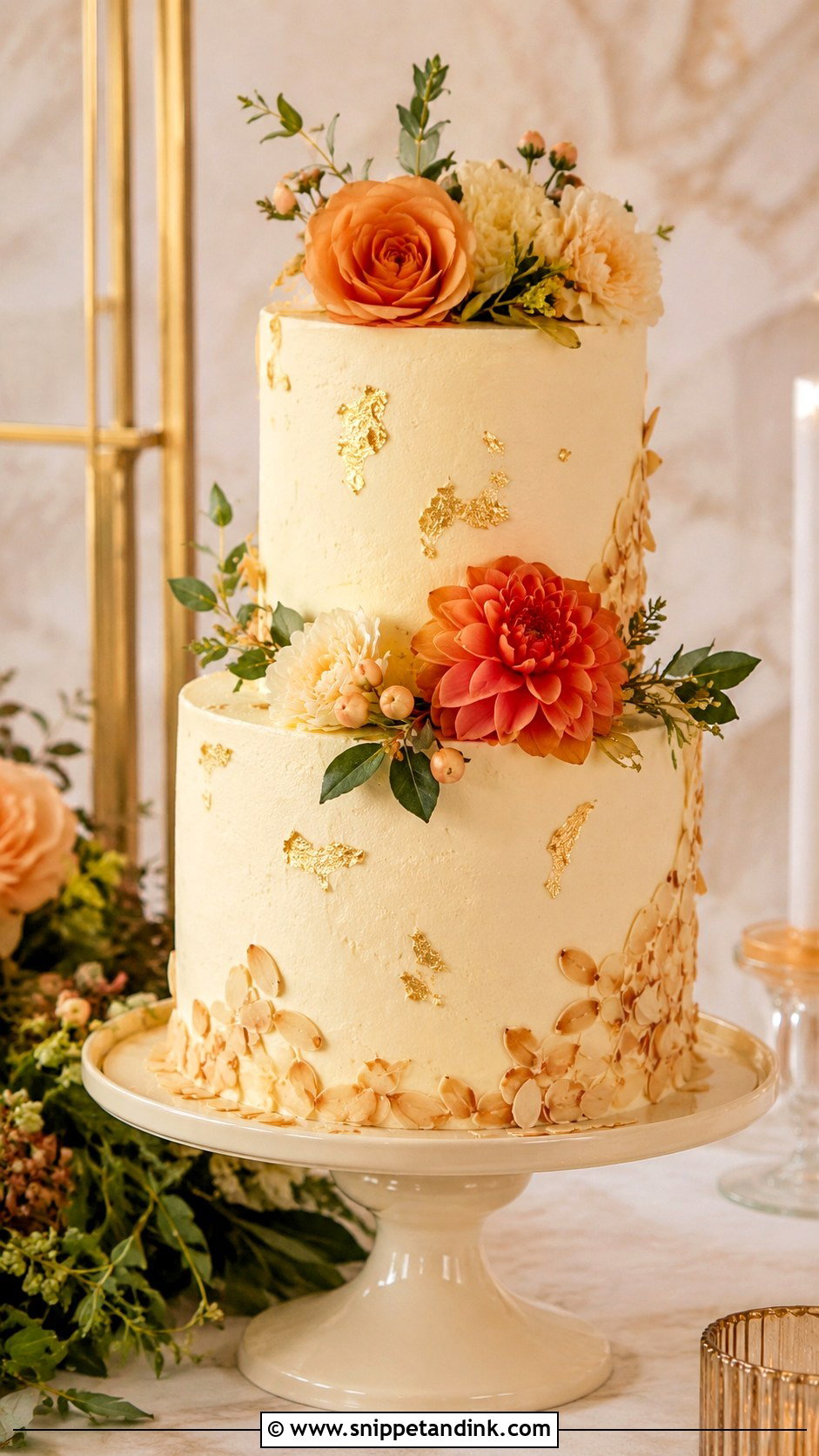 Amaretto Apricot Wedding Cake - Snippet and Ink - 20 Amaretto Wedding Cake Ideas