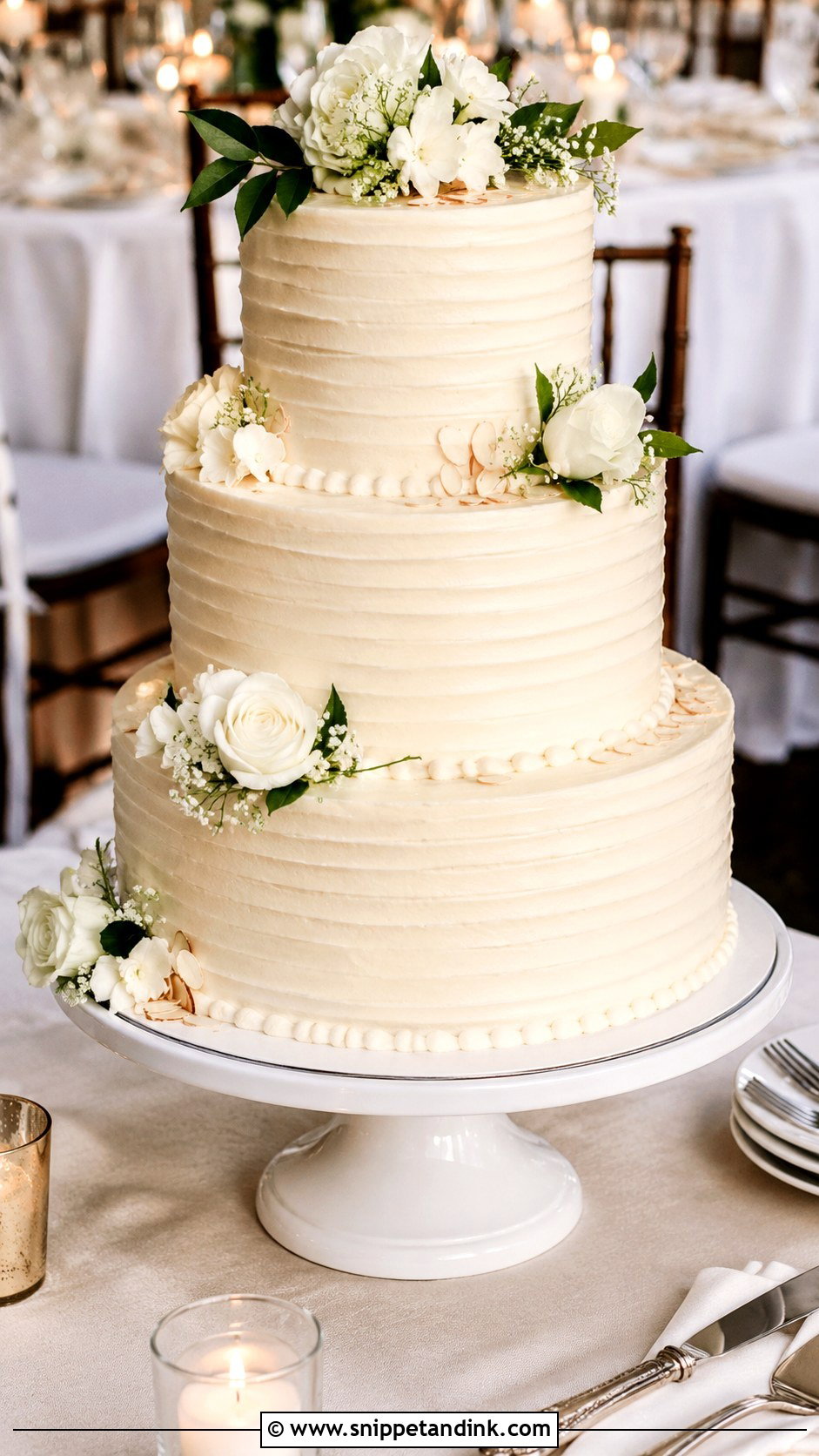 Amaretto Buttercream Wedding Cake - Snippet and Ink - 20 Amaretto Wedding Cake Ideas