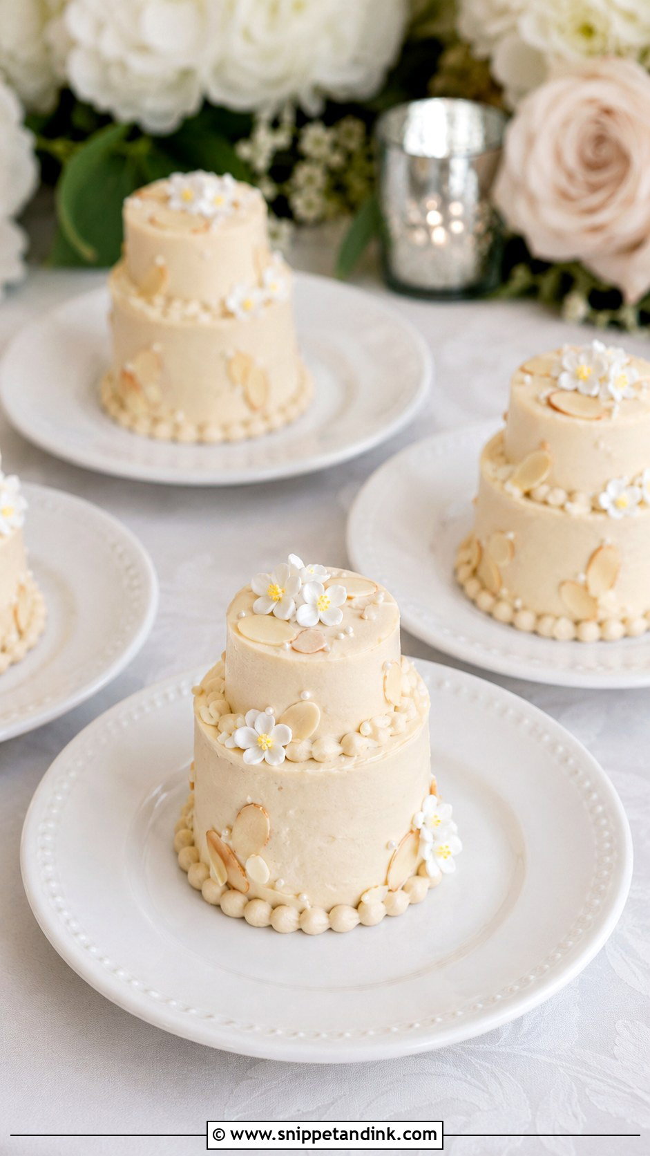Amaretto Mini Wedding Cakes - Snippet and Ink - 20 Amaretto Wedding Cake Ideas