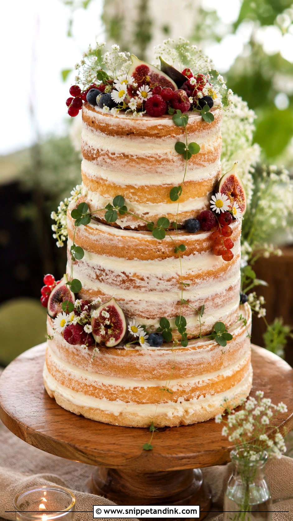 Amaretto Naked Wedding Cake - Snippet and Ink - 20 Amaretto Wedding Cake Ideas