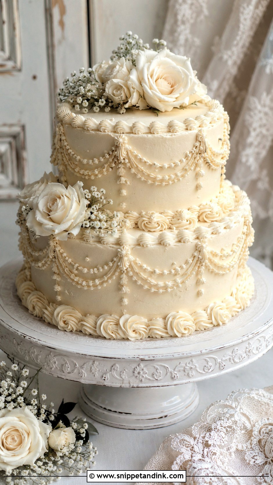 Amaretto Vintage Wedding Cake - Snippet and Ink - 20 Amaretto Wedding Cake Ideas