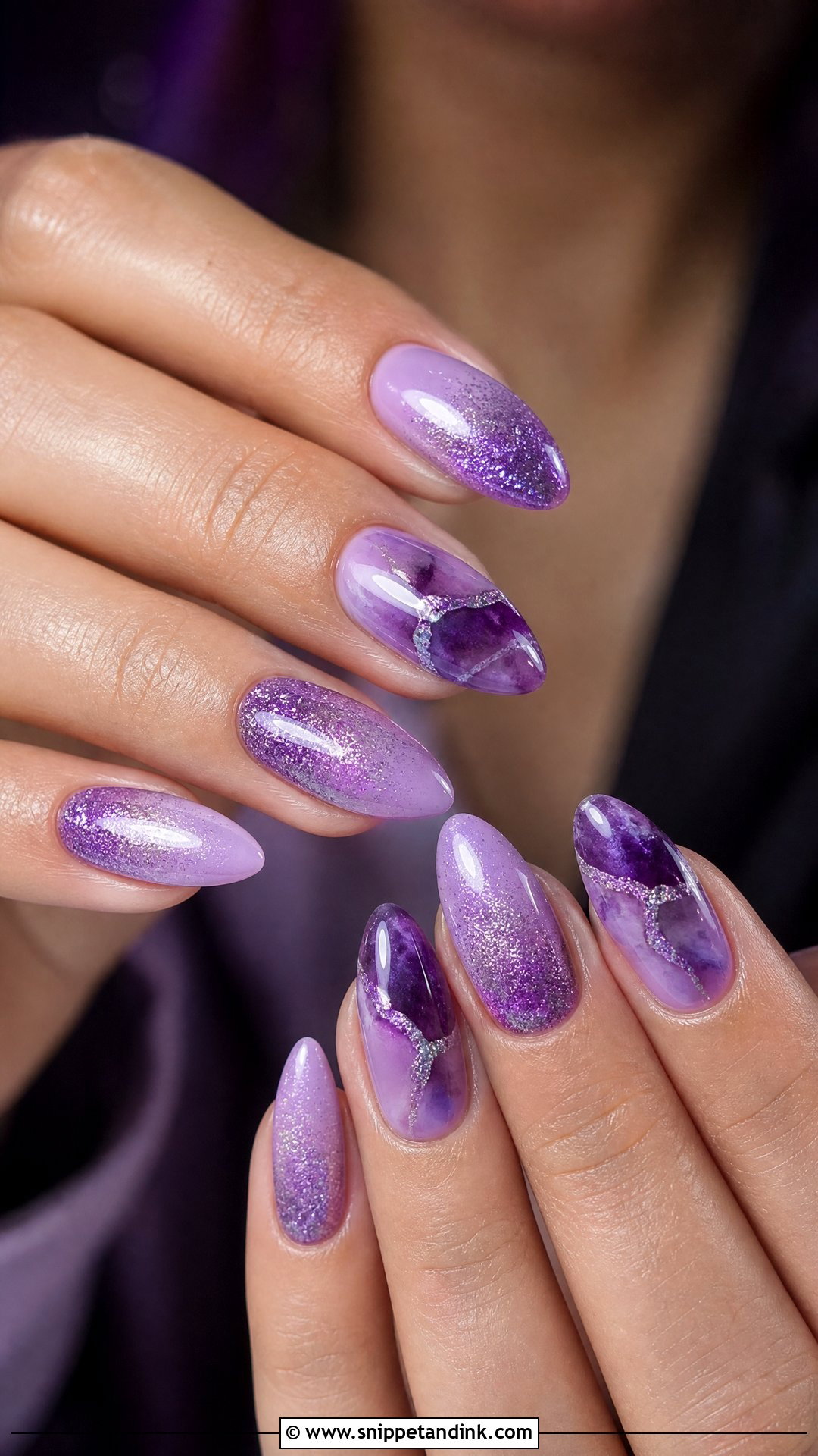 Amethyst Glitter Purple Wedding Nails - Snippet and Ink - 25 Purple Wedding Nails