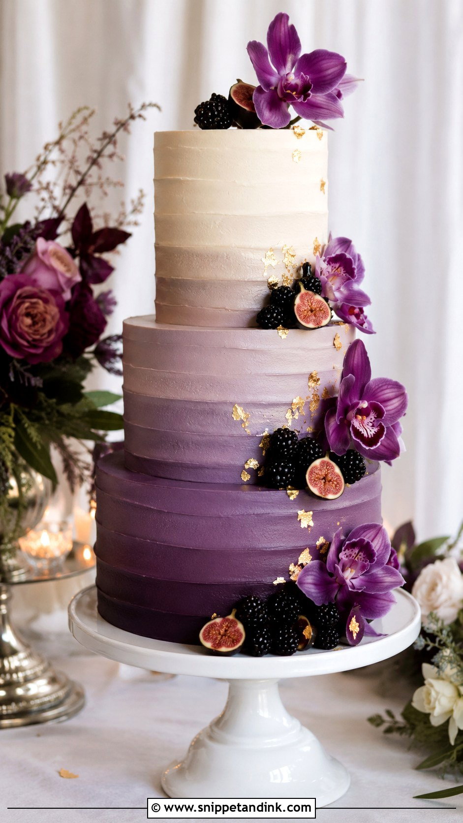 Amethyst Purple Wedding Cake - Snippet and Ink - 20 Jewel Tone Wedding Cake Ideas