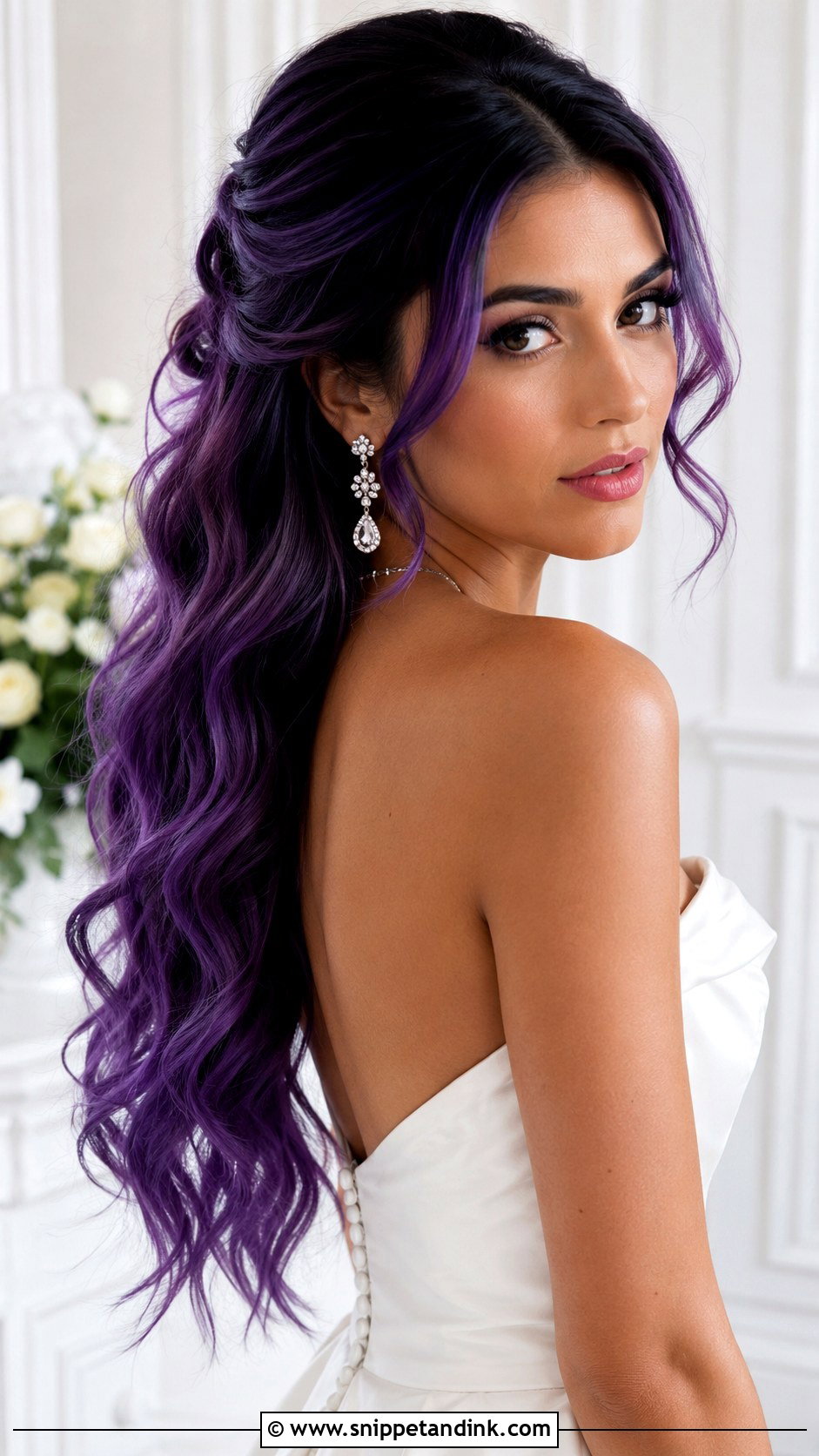Amethyst Wedding Hair - Snippet and Ink - 15 Purple Wedding Hair Ideas