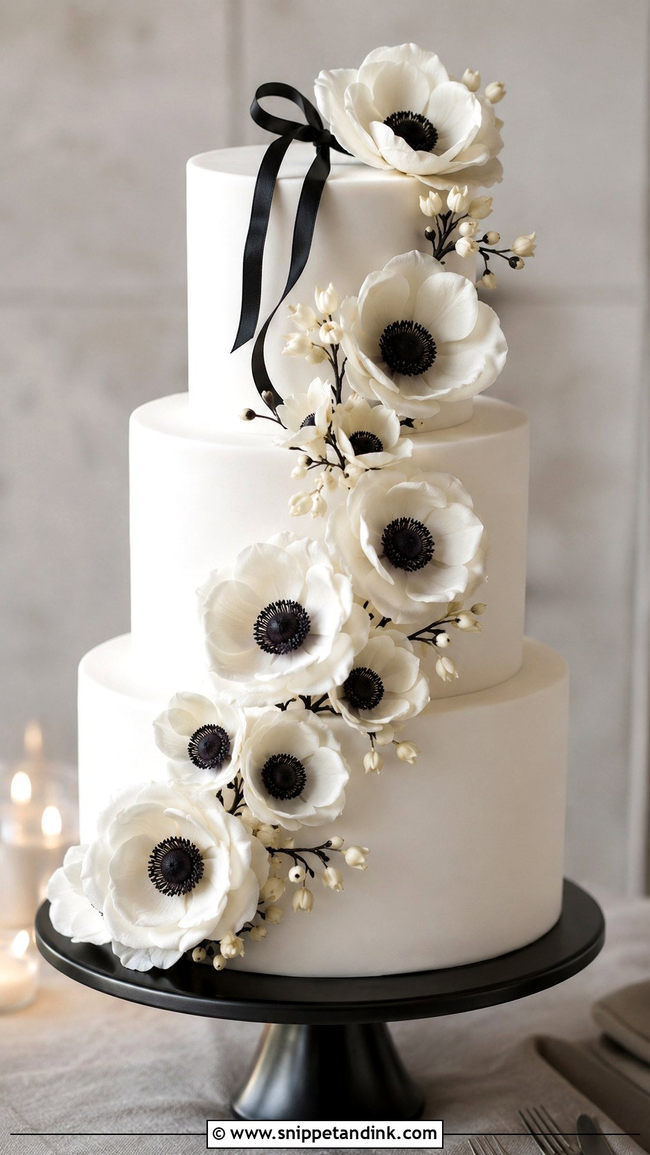 Anemone Wedding Cake - Snippet and Ink - 25 Flowers for Wedding Cake Ideas