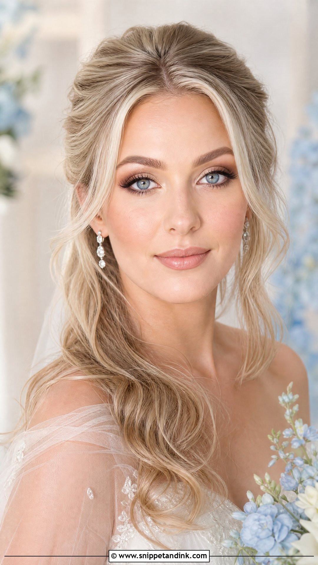 Angelic Blue Eyes Bridal Makeup - Snippet and Ink - 20 Angelic Bridal Makeup Ideas