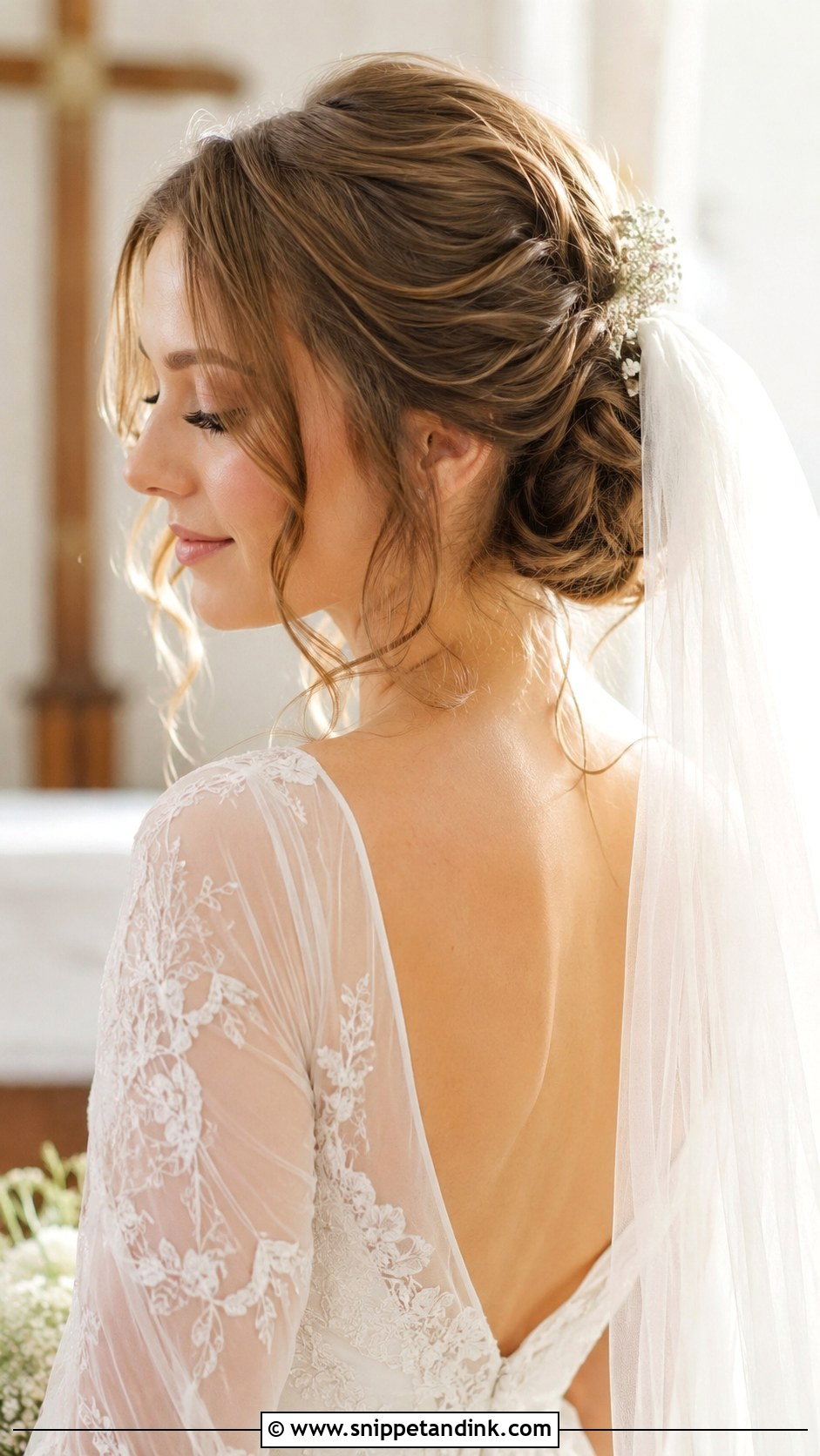 Angelic Soft Updo With Veil - Snippet and Ink - 20 Fantasy Wedding Hair Ideas
