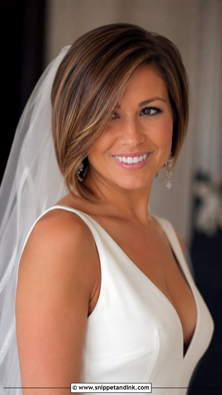Angled Bob With Side Sweep - Snippet and Ink - 25 Bob Wedding Hair Ideas