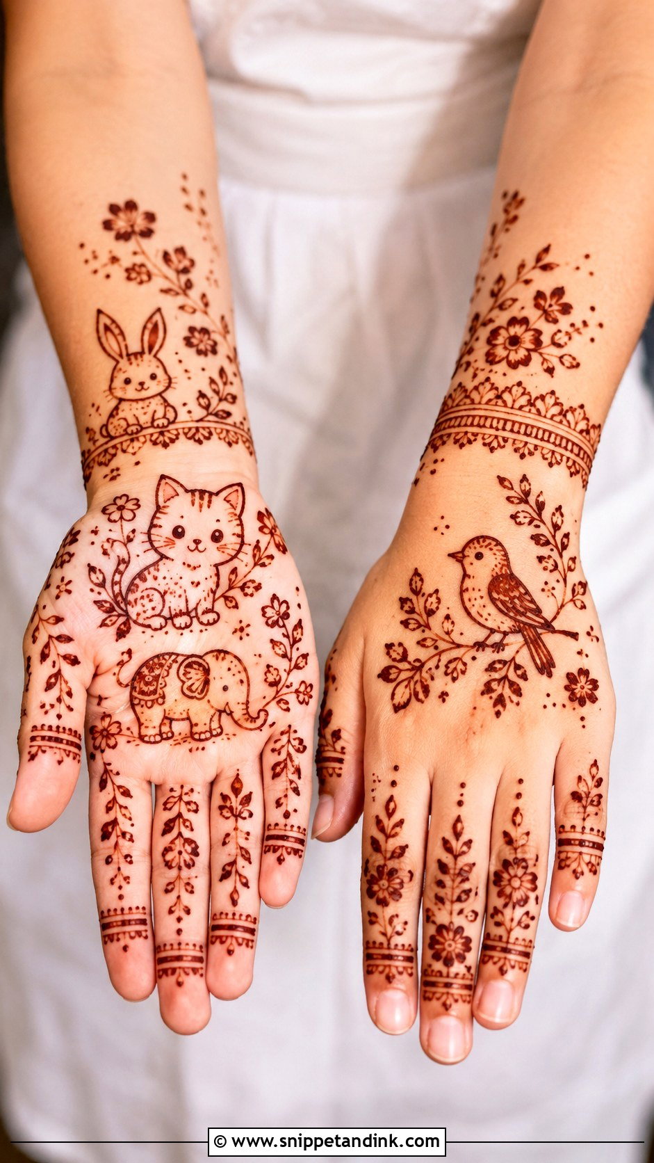 Animal Mehndi Design For Kids - Snippet and Ink - 30 Kids Children Mehndi Designs