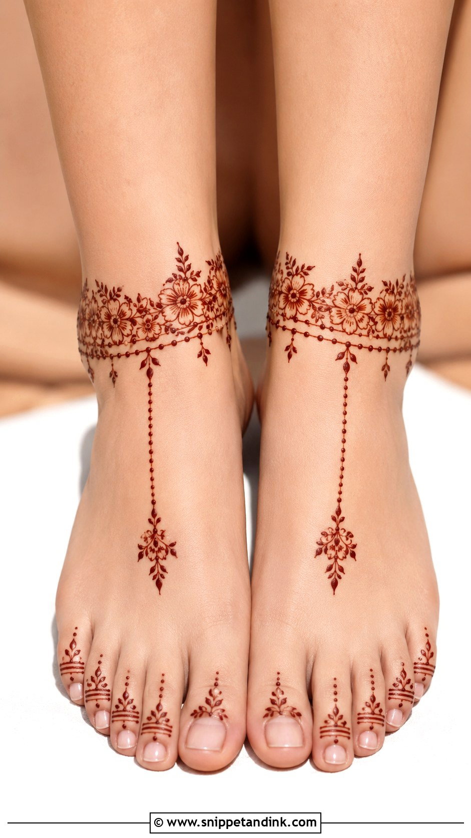 Ankle Mehndi Design For Feet - Snippet and Ink - 35 Mehndi Designs Book