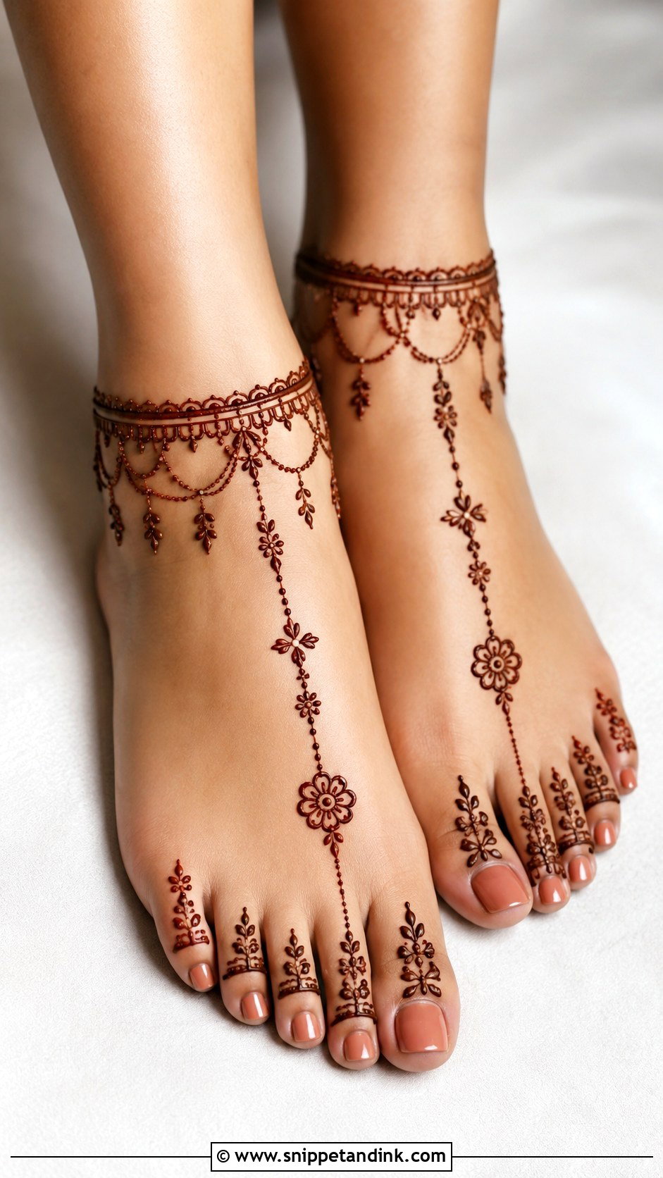 Anklet Feet Mehndi Design - Snippet and Ink - 35 Feet Mehndi Designs