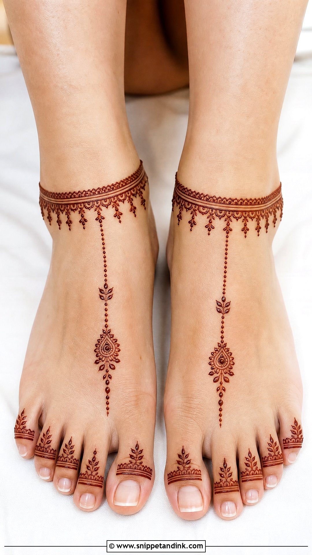 Anklet Feet Mehndi Design - Snippet and Ink - 30 Unique Feet Mehndi Designs