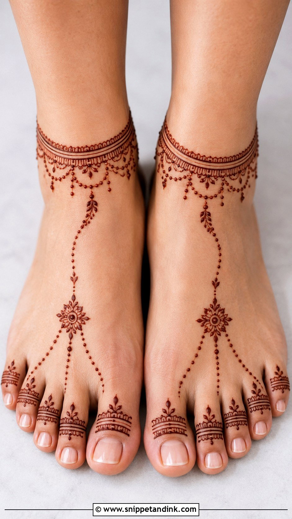Anklet Foot Mehndi Design - Snippet and Ink - 35 Foot Mehndi Designs