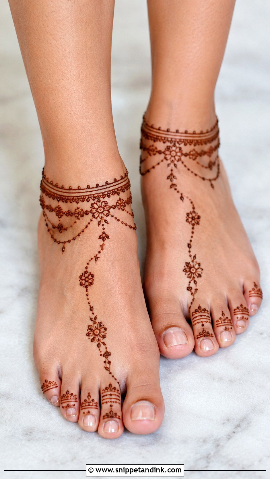 Anklet Leg Mehndi Design - Snippet and Ink - 35 Leg Mehndi Design Ideas