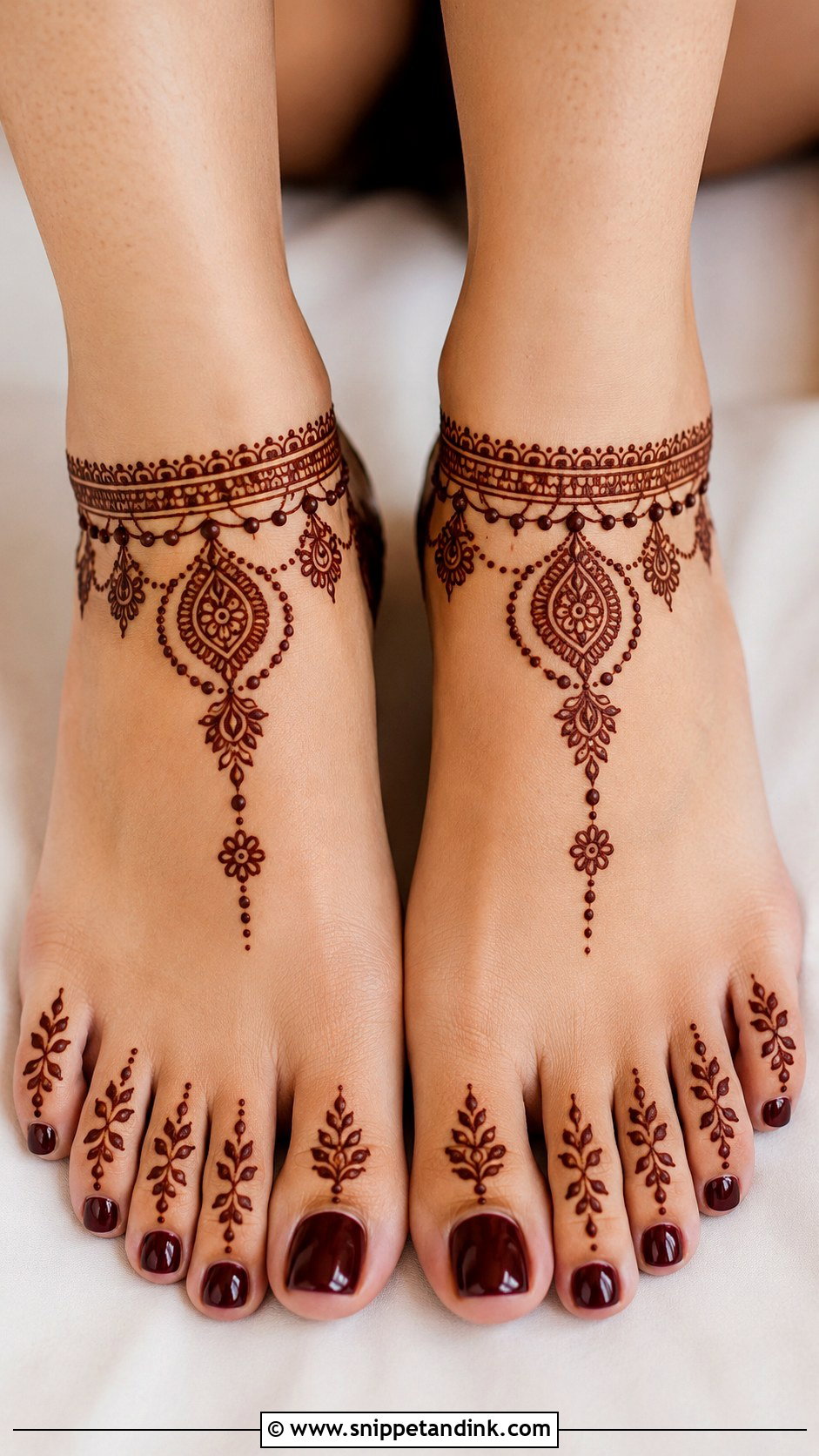 Anklet Mehndi Design - Snippet and Ink - 35 Traditional Mehndi Designs