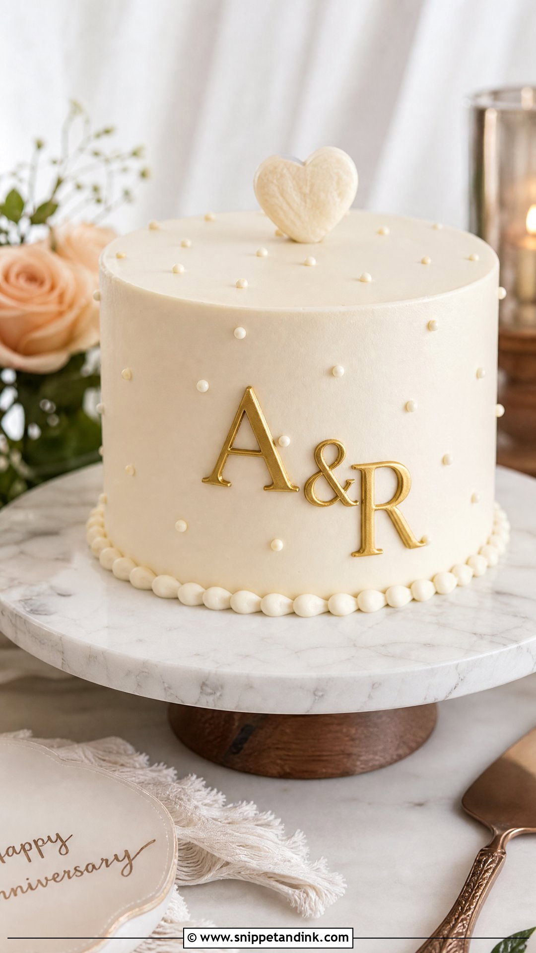 Anniversary Cake With Initials - Snippet and Ink - 25 Simple Anniversary Cake Designs