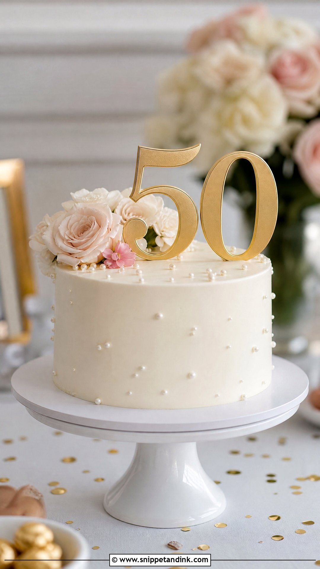 Anniversary Cake With Number Topper - Snippet and Ink - 25 Simple Anniversary Cake Designs