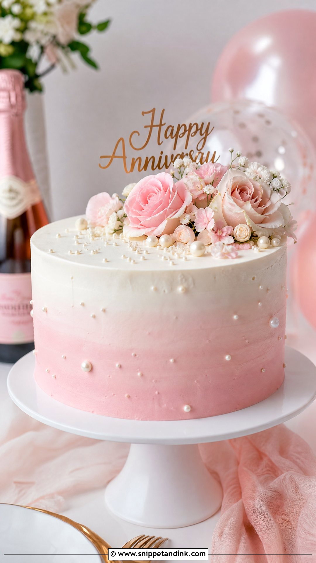 Anniversary Cake With Ombre Buttercream - Snippet and Ink - 25 Simple Anniversary Cake Designs