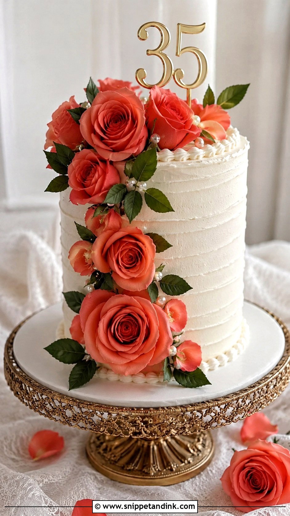 Anniversary Cake With Roses - Snippet and Ink - 20 35th Anniversary Cake Ideas