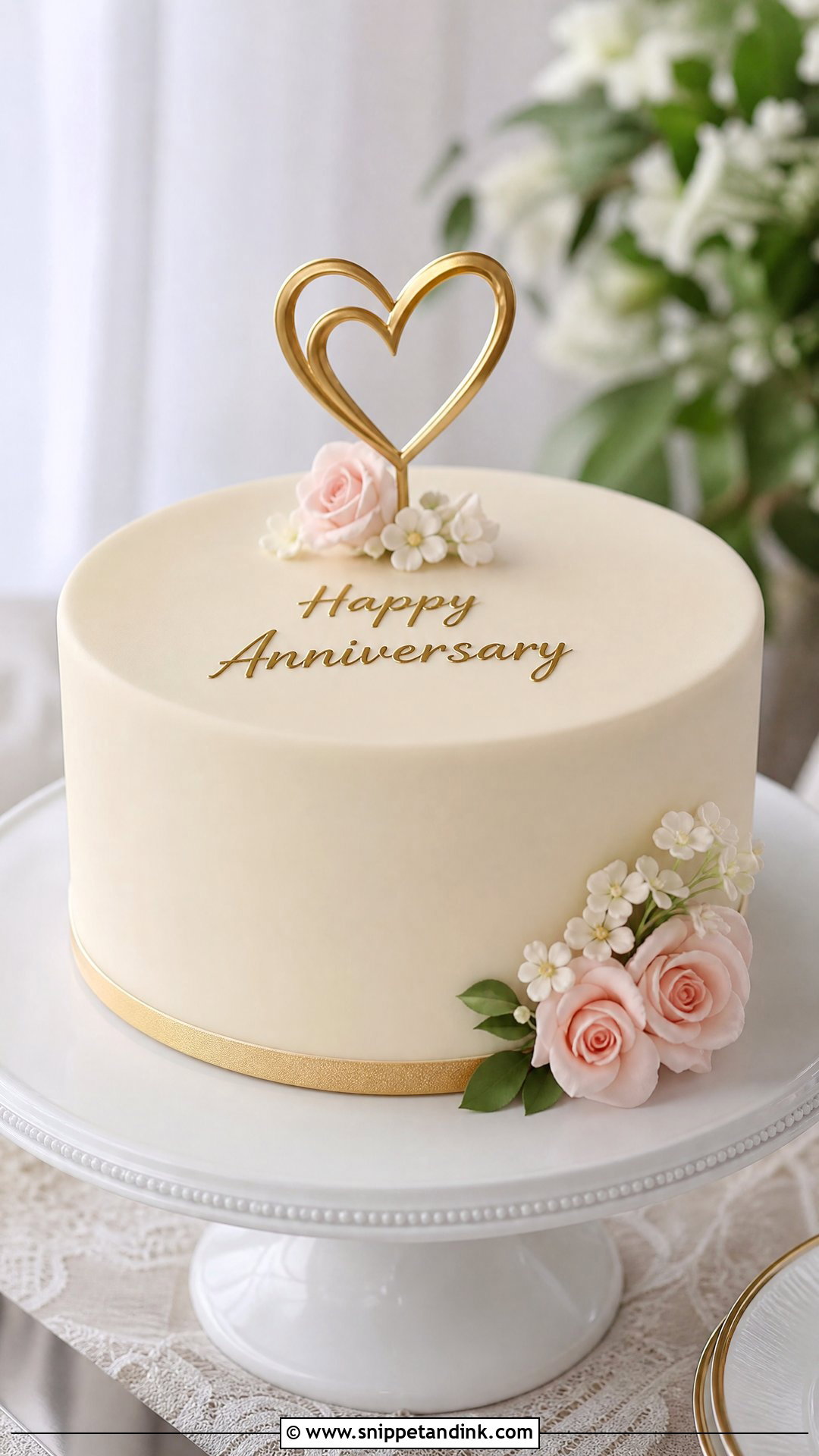 Anniversary Cake With Simple Fondant - Snippet and Ink - 25 Simple Anniversary Cake Designs