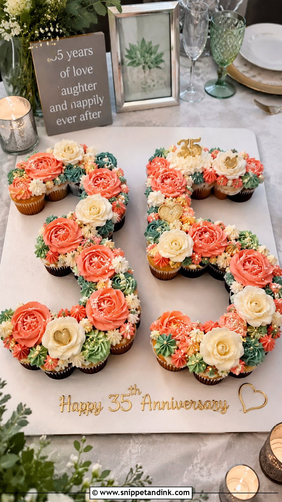 Anniversary Cupcake Cake - Snippet and Ink - 20 35th Anniversary Cake Ideas