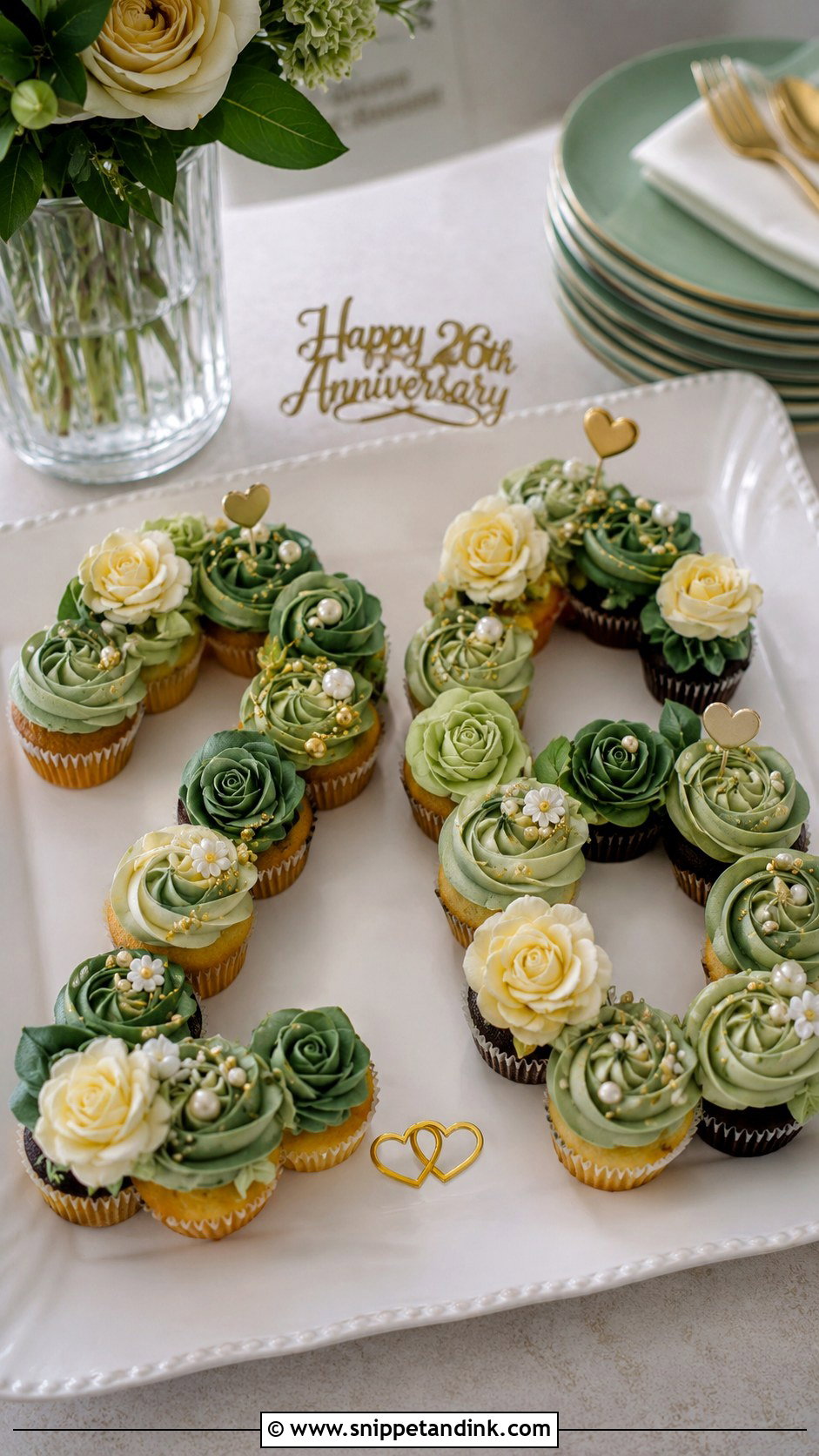 Anniversary Cupcake Cake - Snippet and Ink - 20 26th Anniversary Cake Ideas