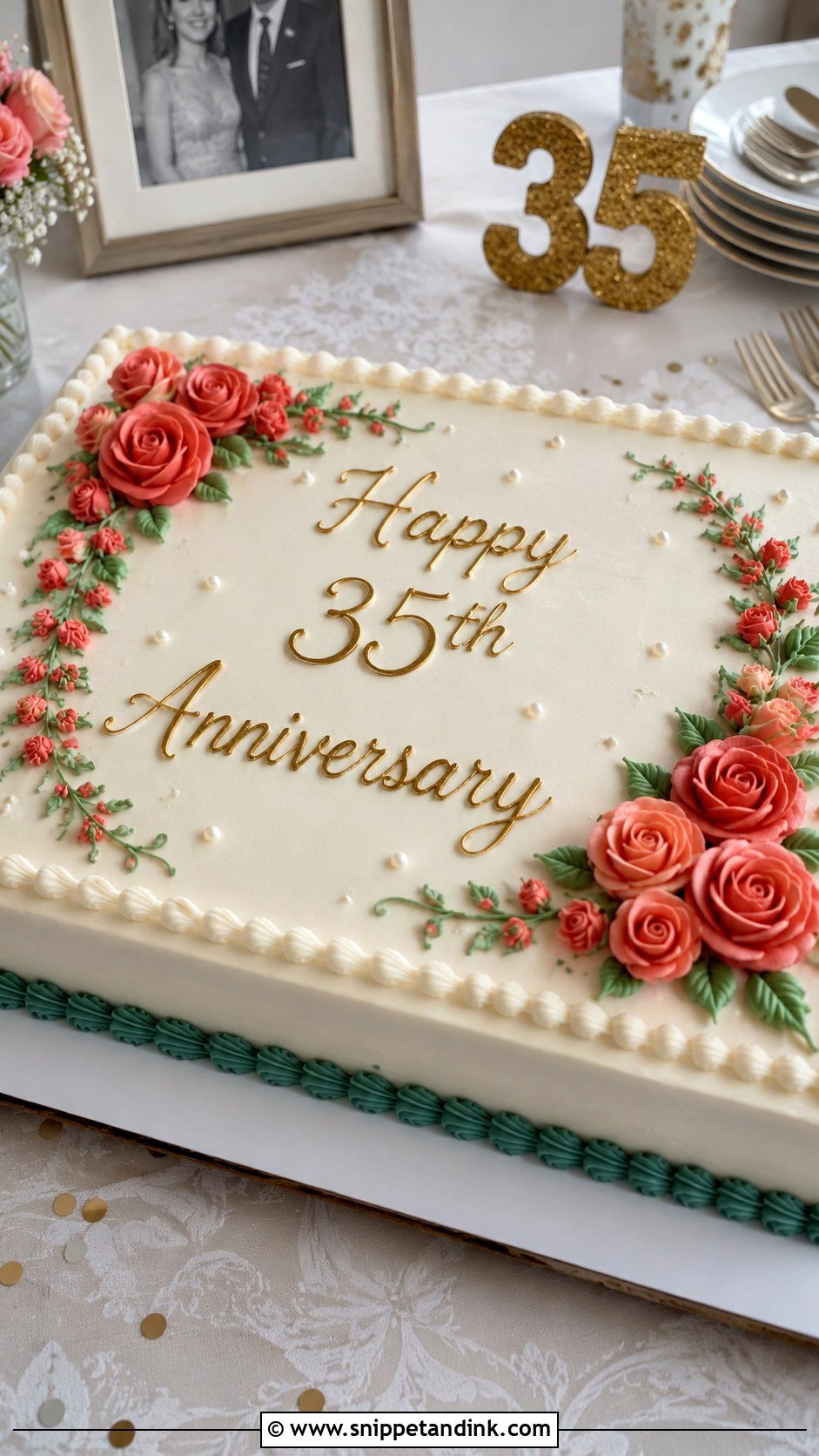 Anniversary Sheet Cake - Snippet and Ink - 20 35th Anniversary Cake Ideas
