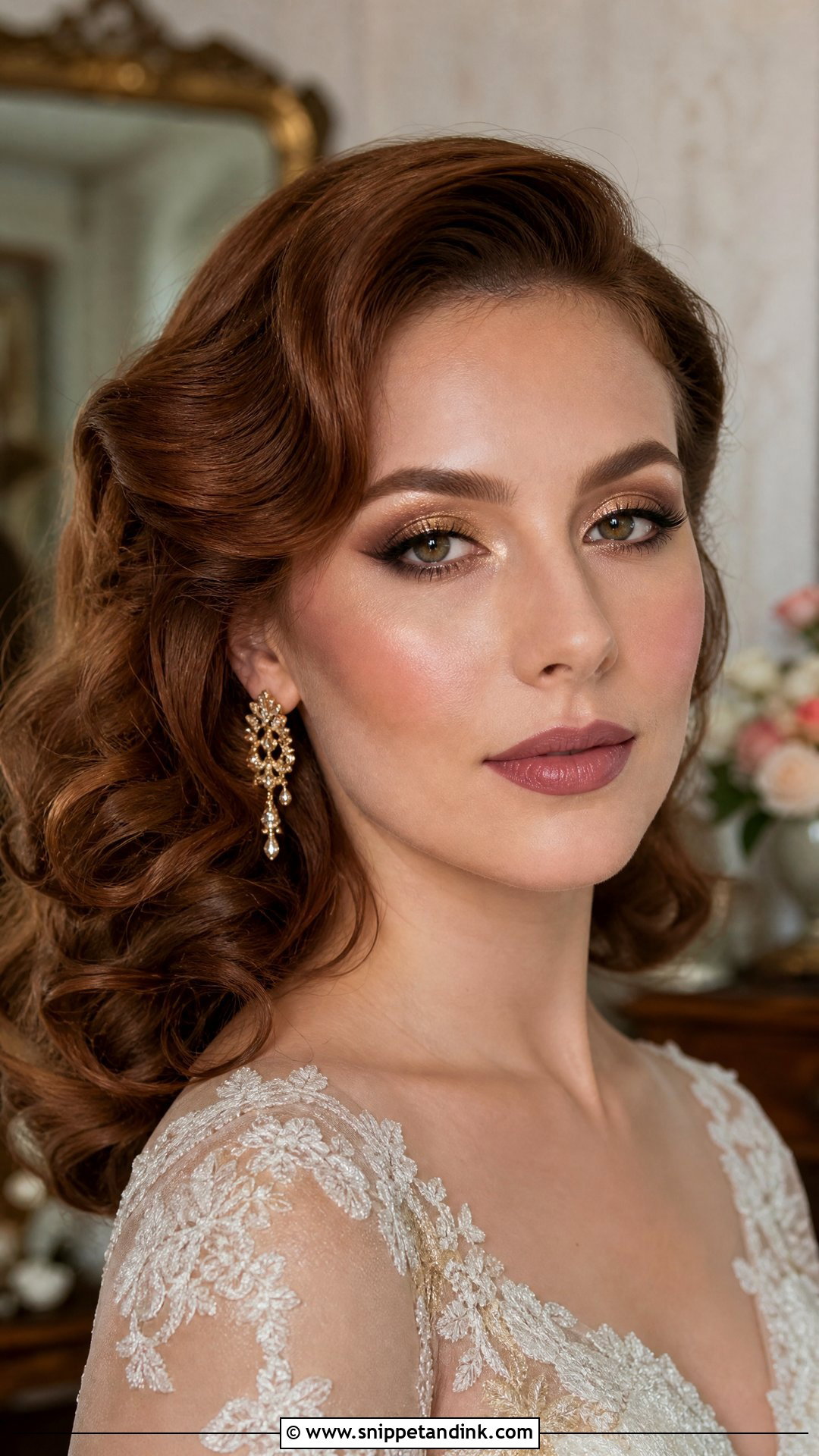 Antique Gold Bridal Makeup - Snippet and Ink - 20 Gold Bridal Makeup Ideas
