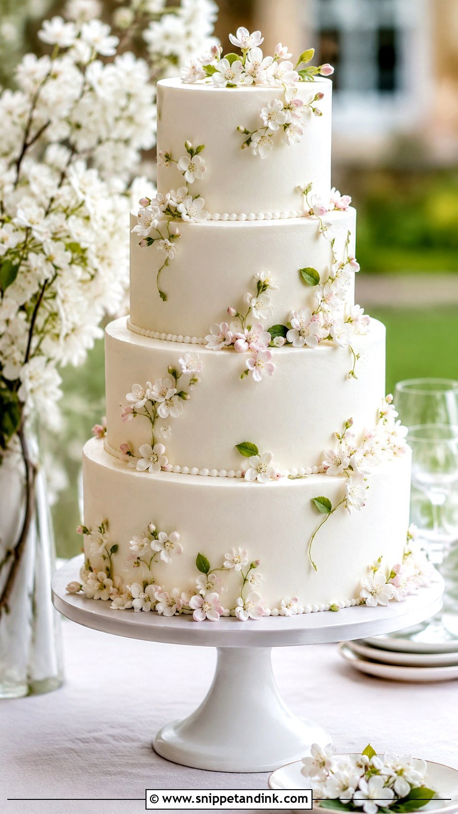 Apple Blossom Wedding Cake - Snippet and Ink - 20 Apple Wedding Cake Ideas