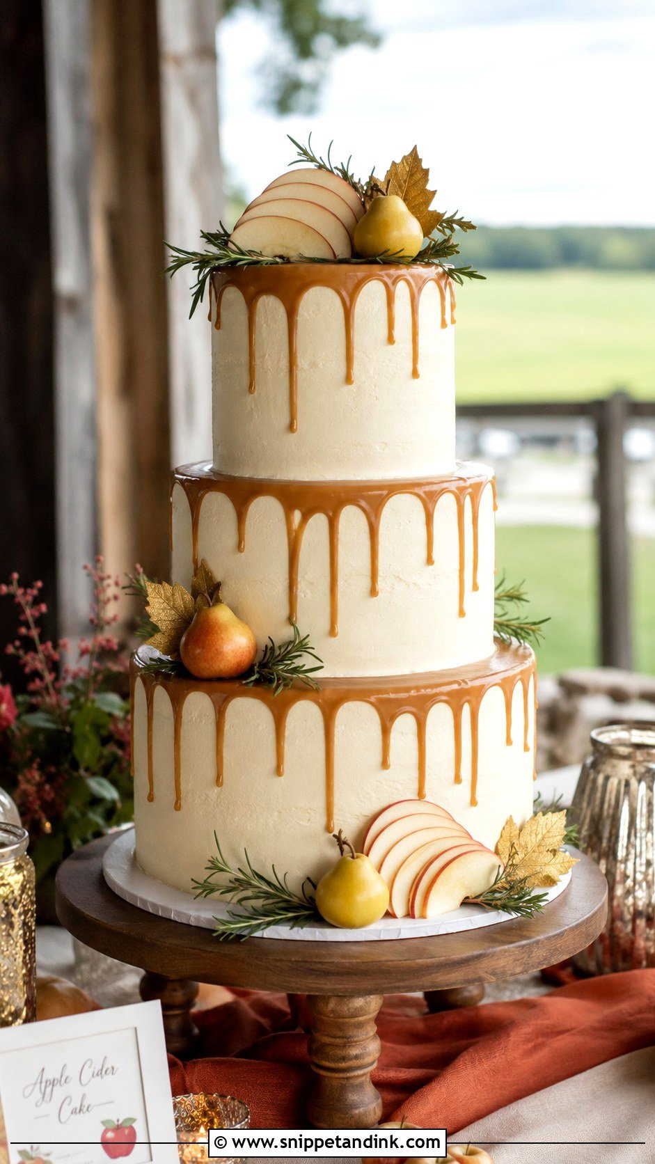 Apple Cider Wedding Cake - Snippet and Ink - 20 Fall Wedding Cake Ideas