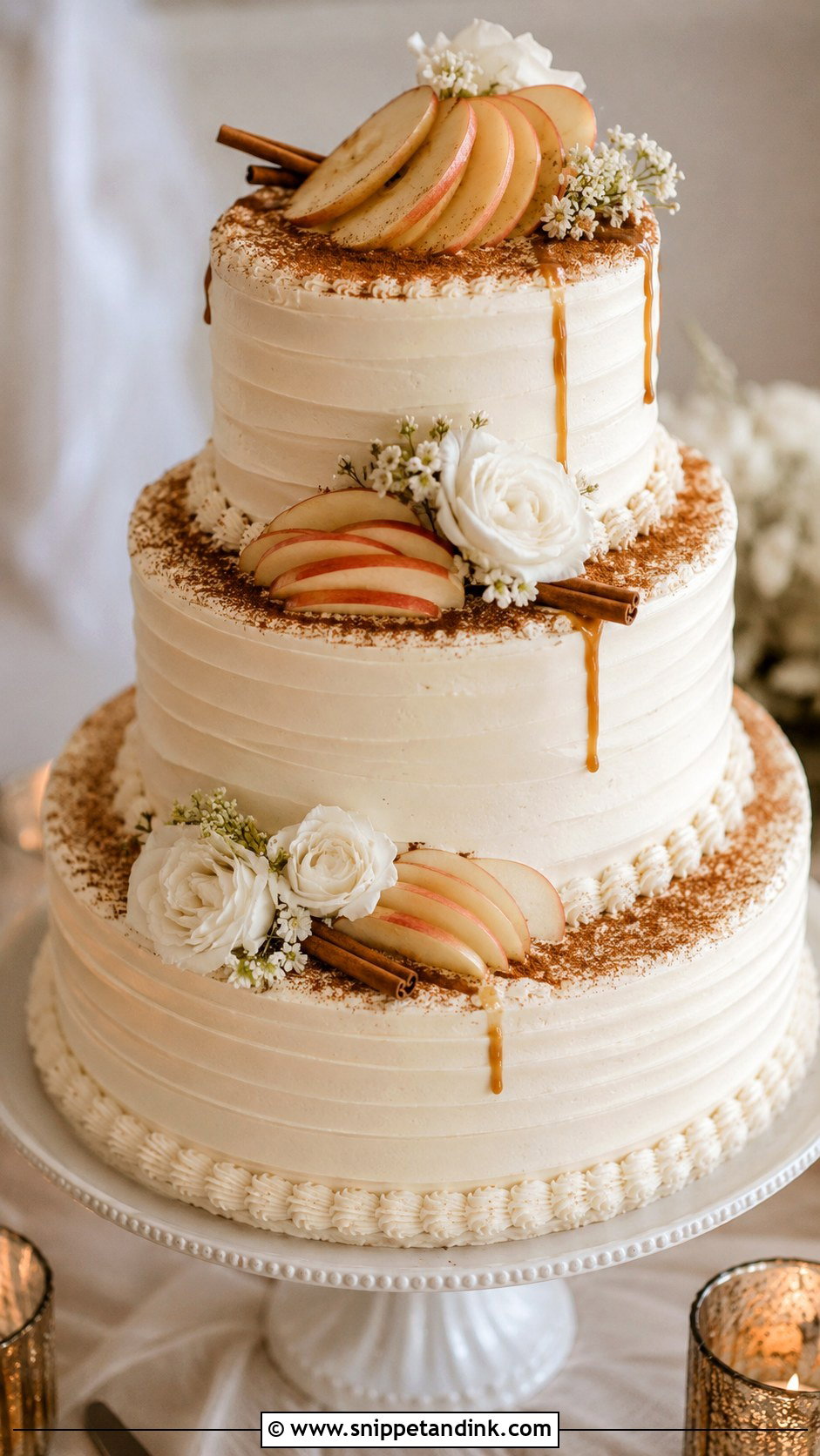 Apple Cinnamon Wedding Cake - Snippet and Ink - 20 Apple Wedding Cake Ideas