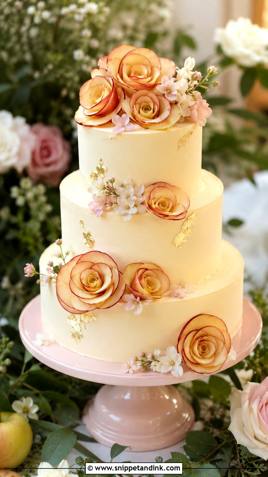 Apple Rose Wedding Cake - Snippet and Ink - 20 Apple Wedding Cake Ideas