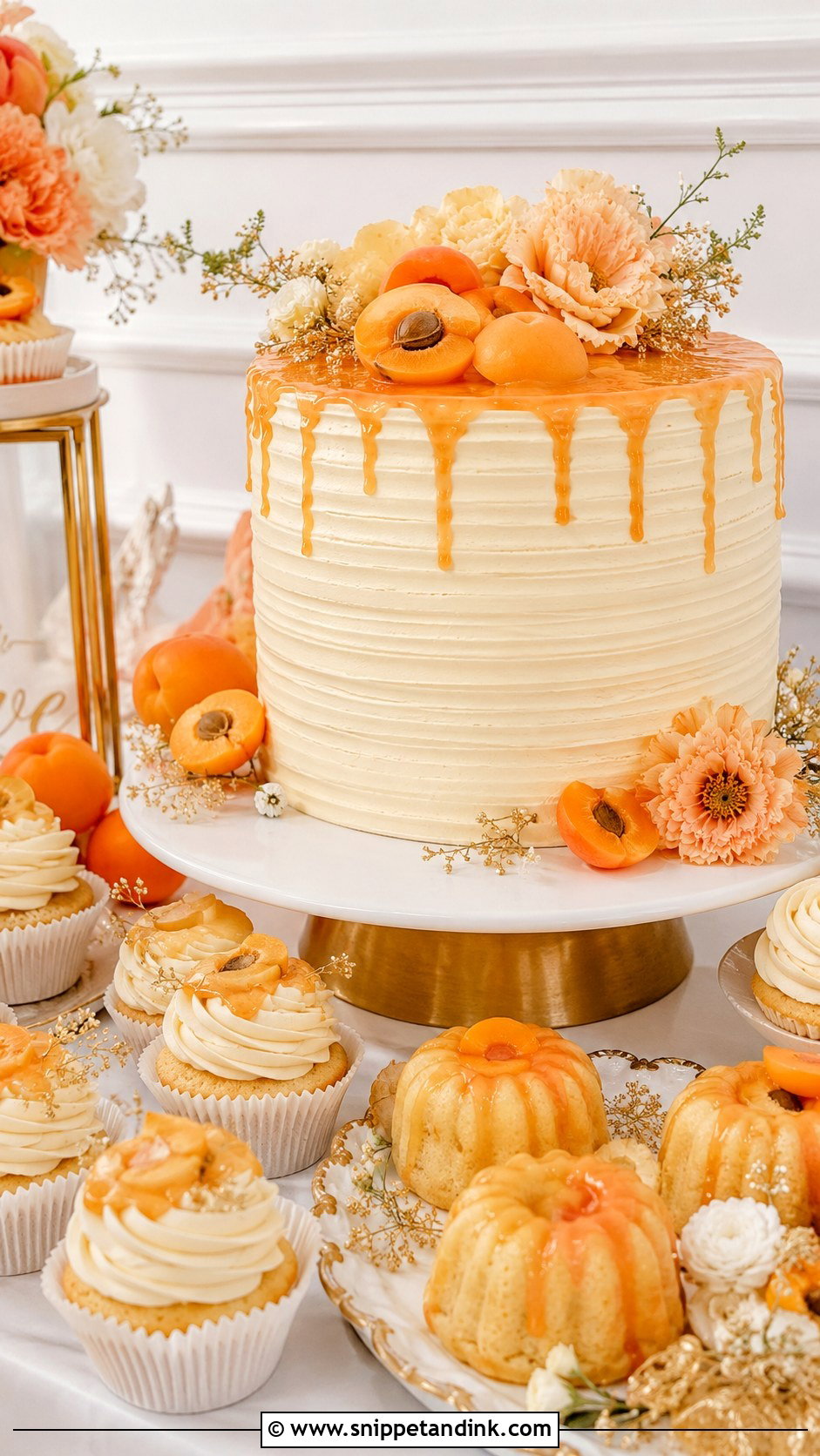 Apricot Nectar Dessert Table Cake - Snippet and Ink - 20 Apricot Nectar Cake Ideas for Wedding
