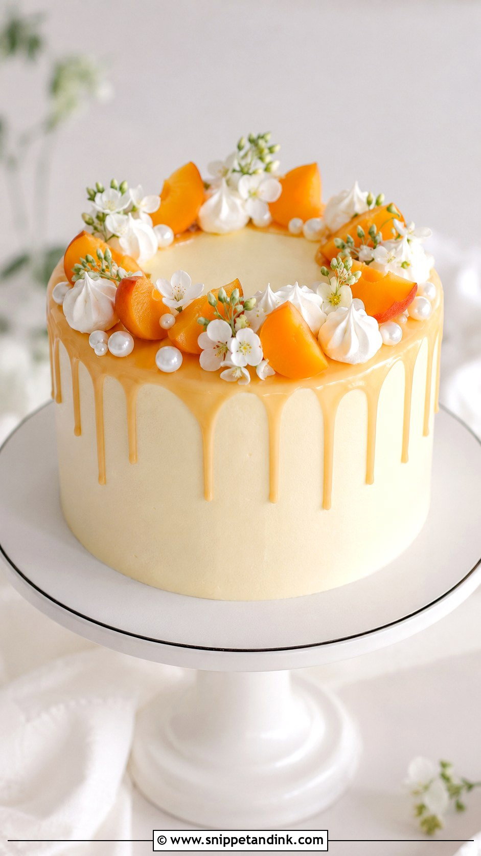 Apricot Nectar Drip Cake - Snippet and Ink - 20 Apricot Nectar Cake Ideas for Wedding
