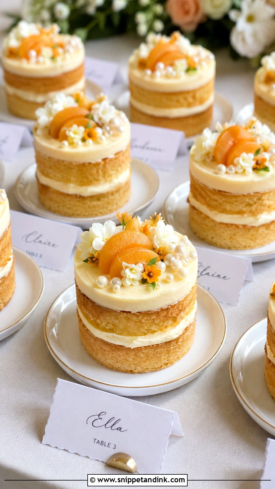 Apricot Nectar Mini Cakes - Snippet and Ink - 20 Apricot Nectar Cake Ideas for Wedding