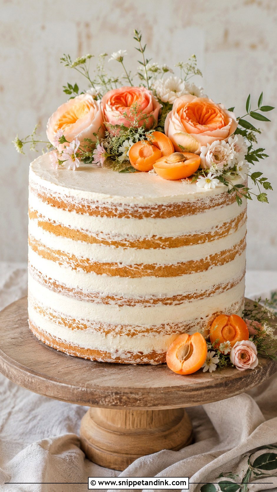 Apricot Nectar Naked Cake - Snippet and Ink - 20 Apricot Nectar Cake Ideas for Wedding