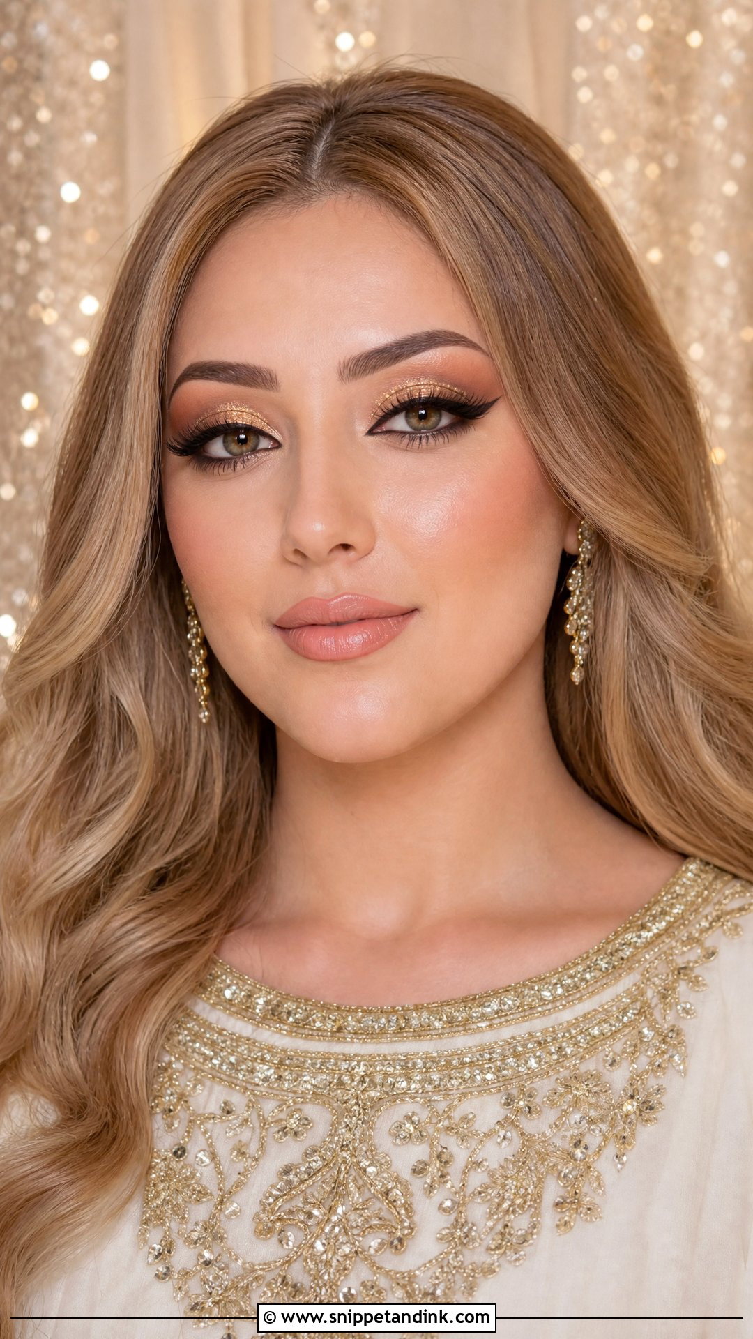 Arab Wedding Gold Eye Makeup - Snippet and Ink - 25 Arab Wedding Makeup Ideas