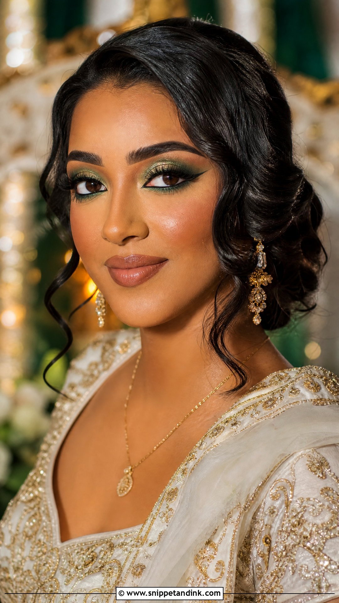 Arab Wedding Green Eye Makeup - Snippet and Ink - 25 Arab Wedding Makeup Ideas