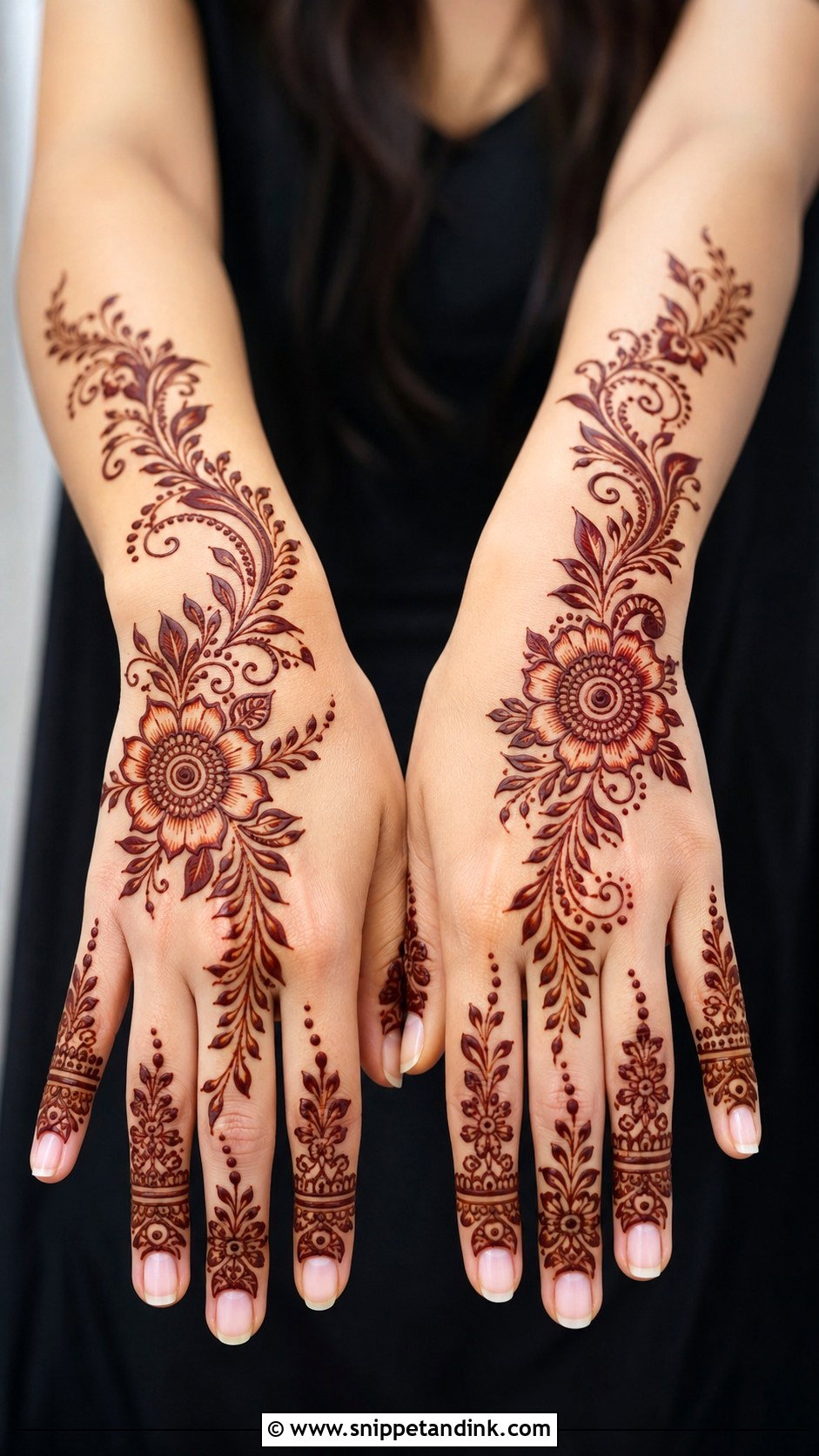 Arabian Back Hand Mehndi Design - Snippet and Ink - 35 Arabian Mehndi Design Ideas