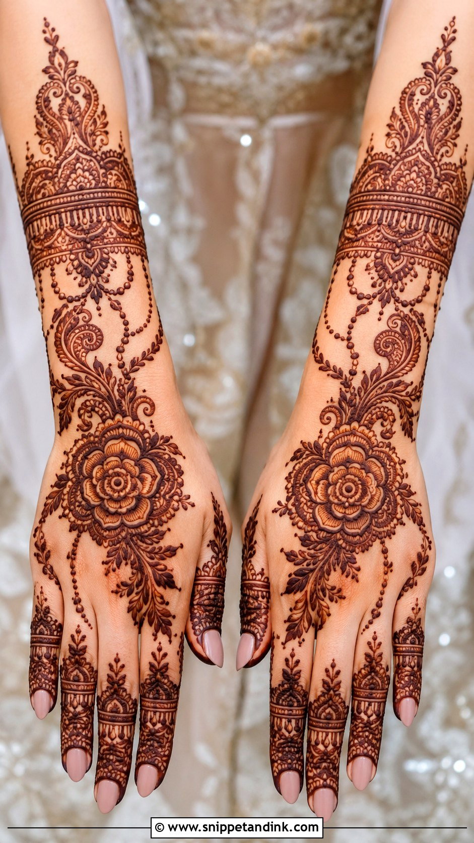 Arabian Bridal Back Hand Mehndi Design - Snippet and Ink - 35 Arabian Mehndi Design Ideas