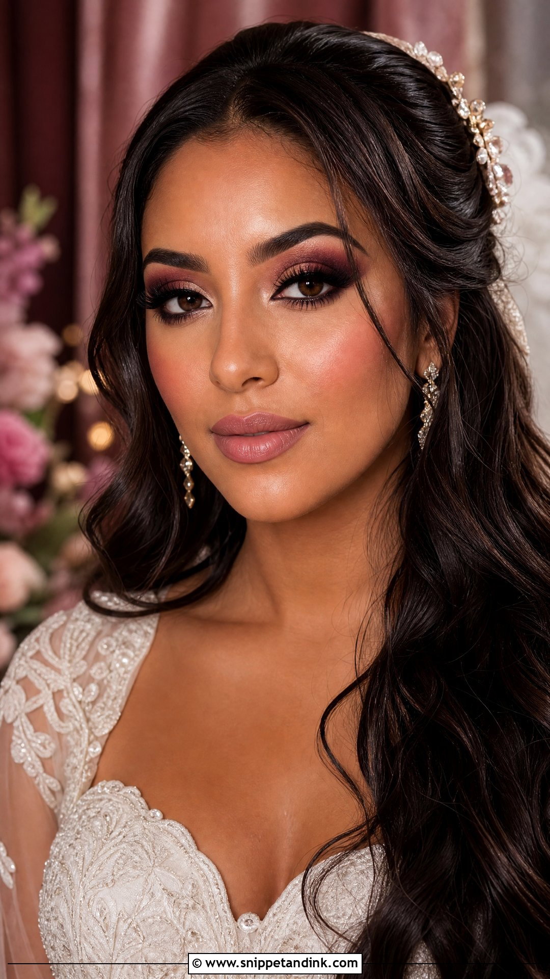 Arabian Bridal Makeup With Burgundy Eyes - Snippet and Ink - 20 Arabian Bridal Makeup Ideas