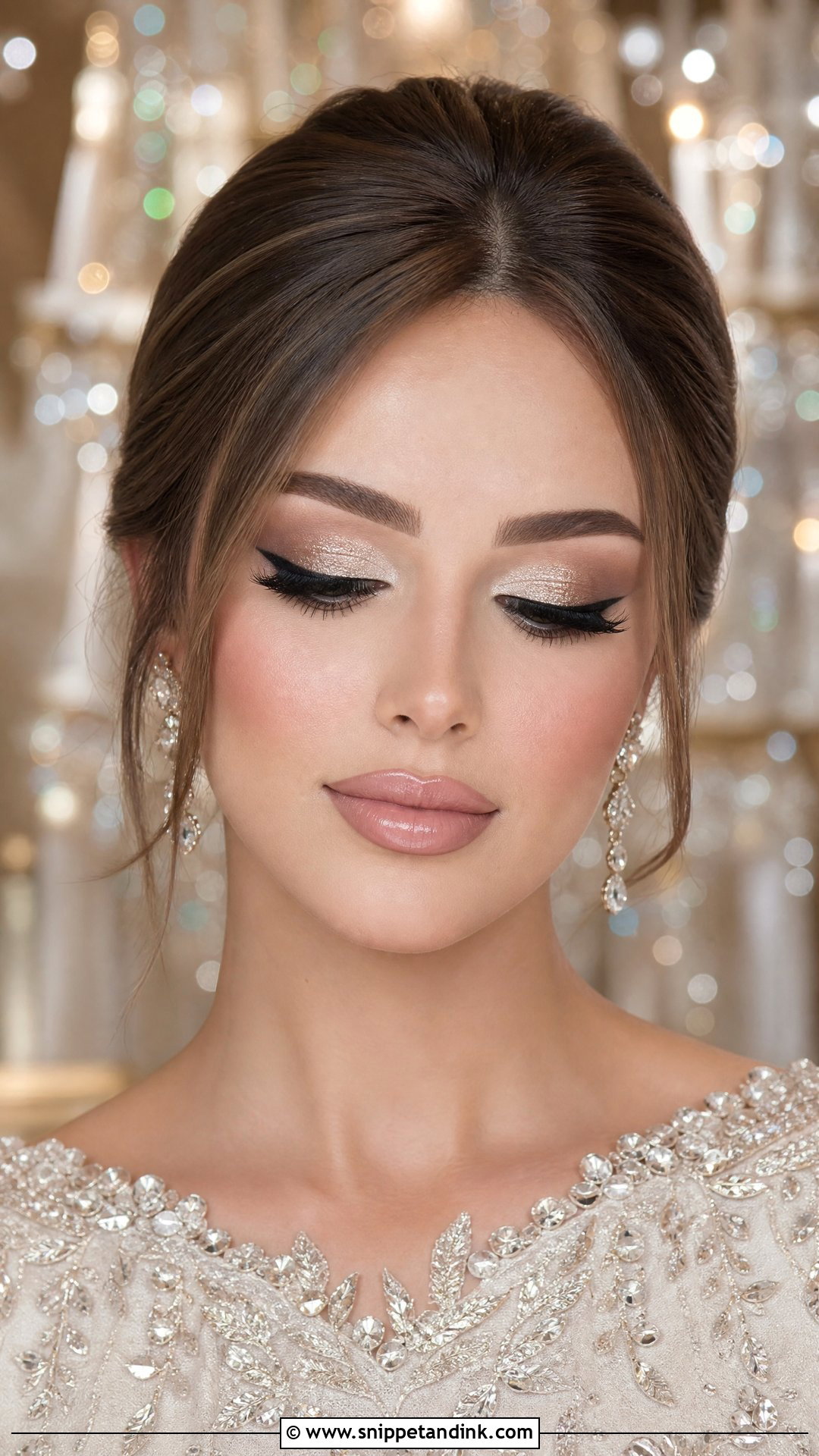 Arabian Bridal Makeup With Glitter Eyes - Snippet and Ink - 20 Arabian Bridal Makeup Ideas