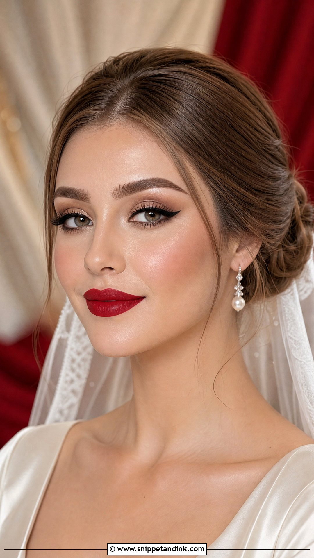 Arabian Bridal Makeup With Red Lip - Snippet and Ink - 20 Arabian Bridal Makeup Ideas