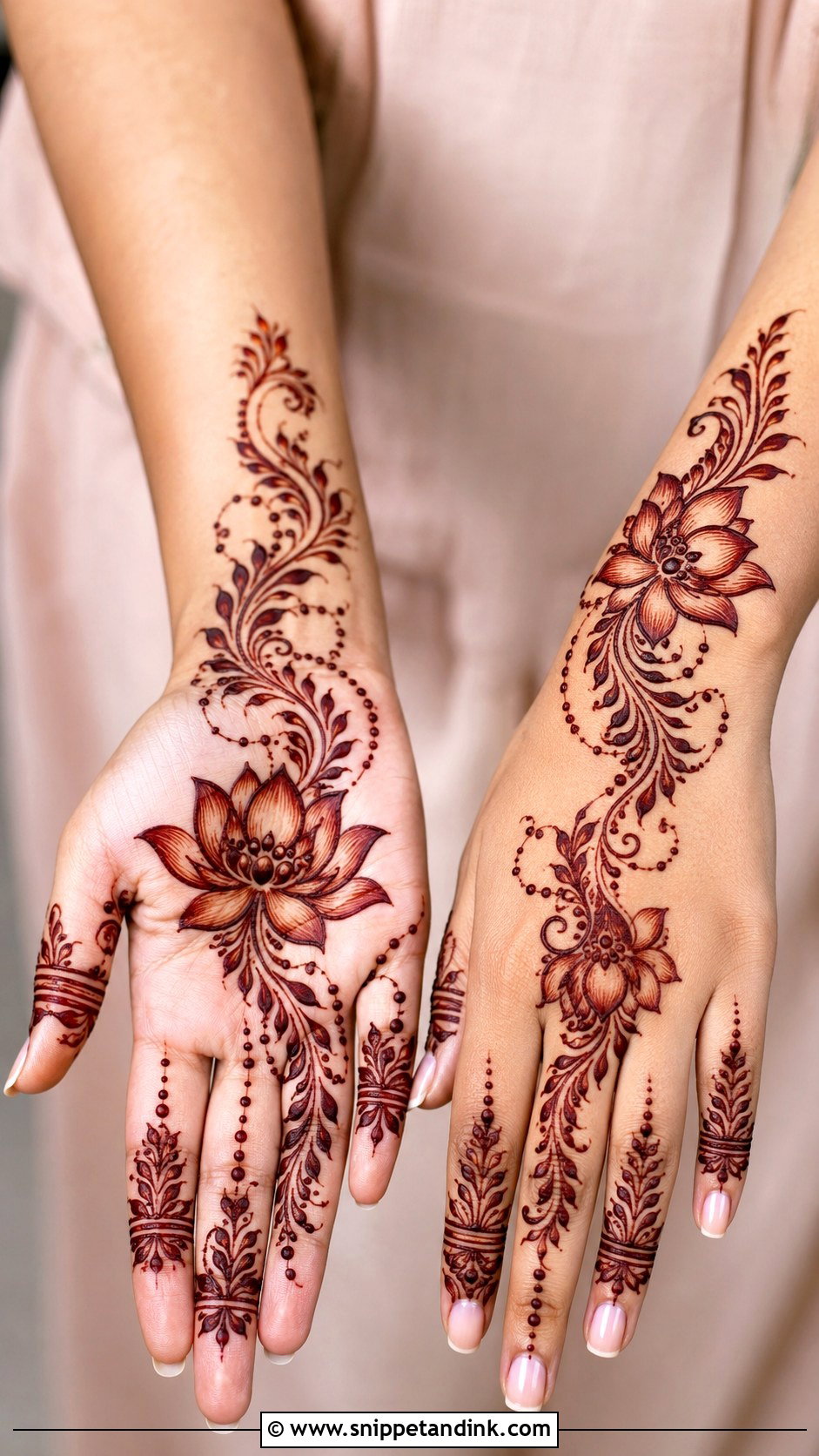 Arabian Lotus Mehndi Design - Snippet and Ink - 35 Arabian Mehndi Design Ideas