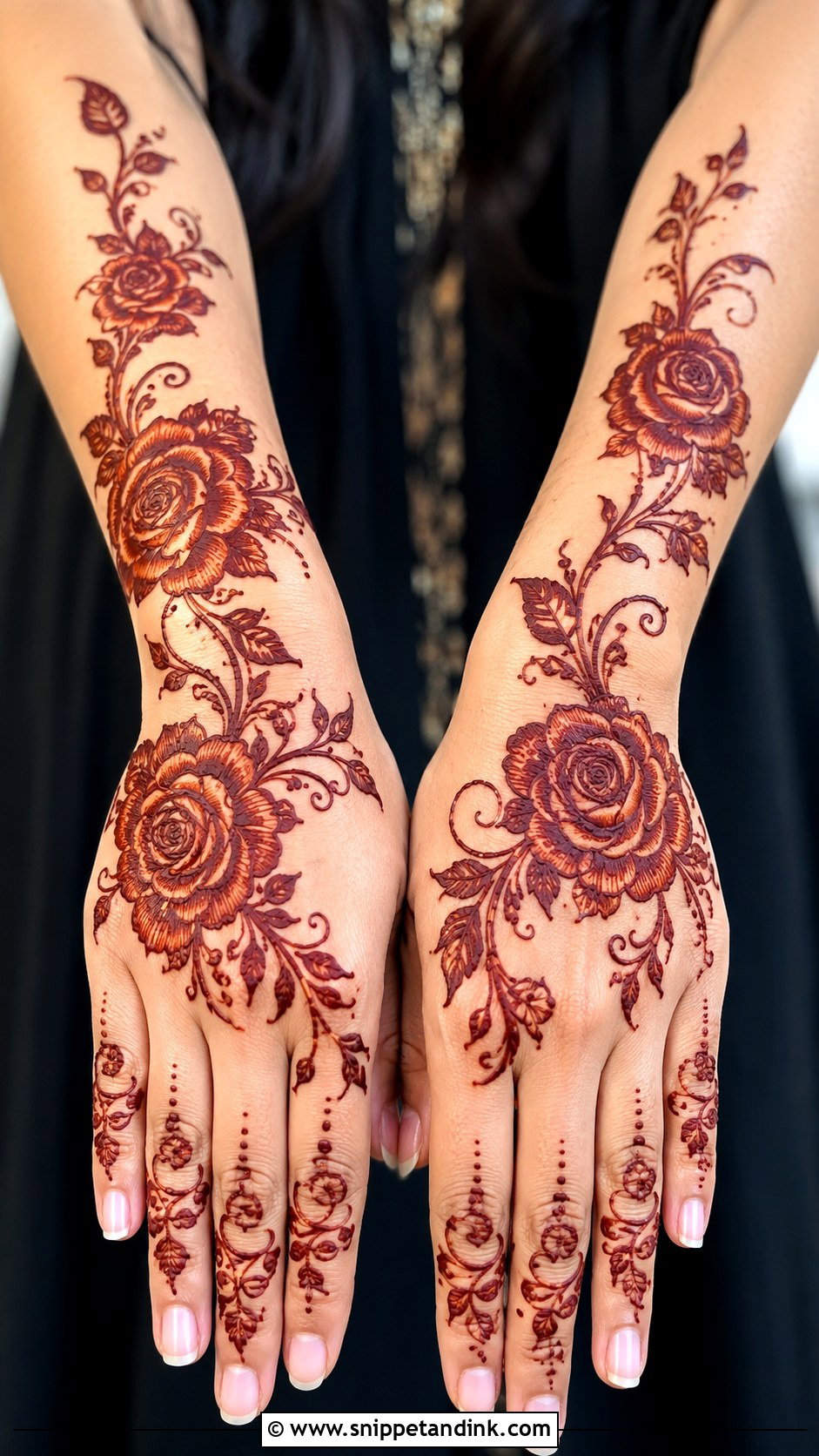 Arabian Rose Mehndi Design - Snippet and Ink - 35 Arabian Mehndi Design Ideas