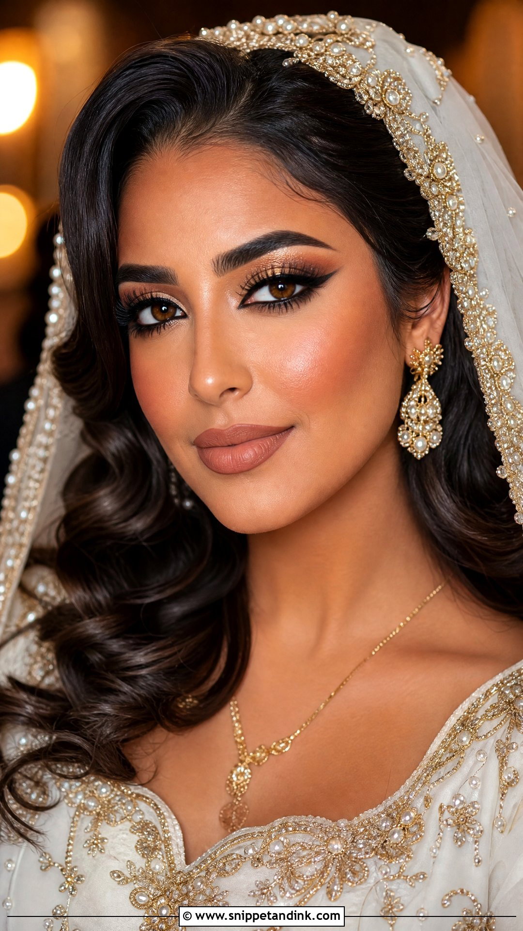 Arabian Wedding Makeup With Matte Nude Lip - Snippet and Ink - 20 Arabian Wedding Makeup Ideas