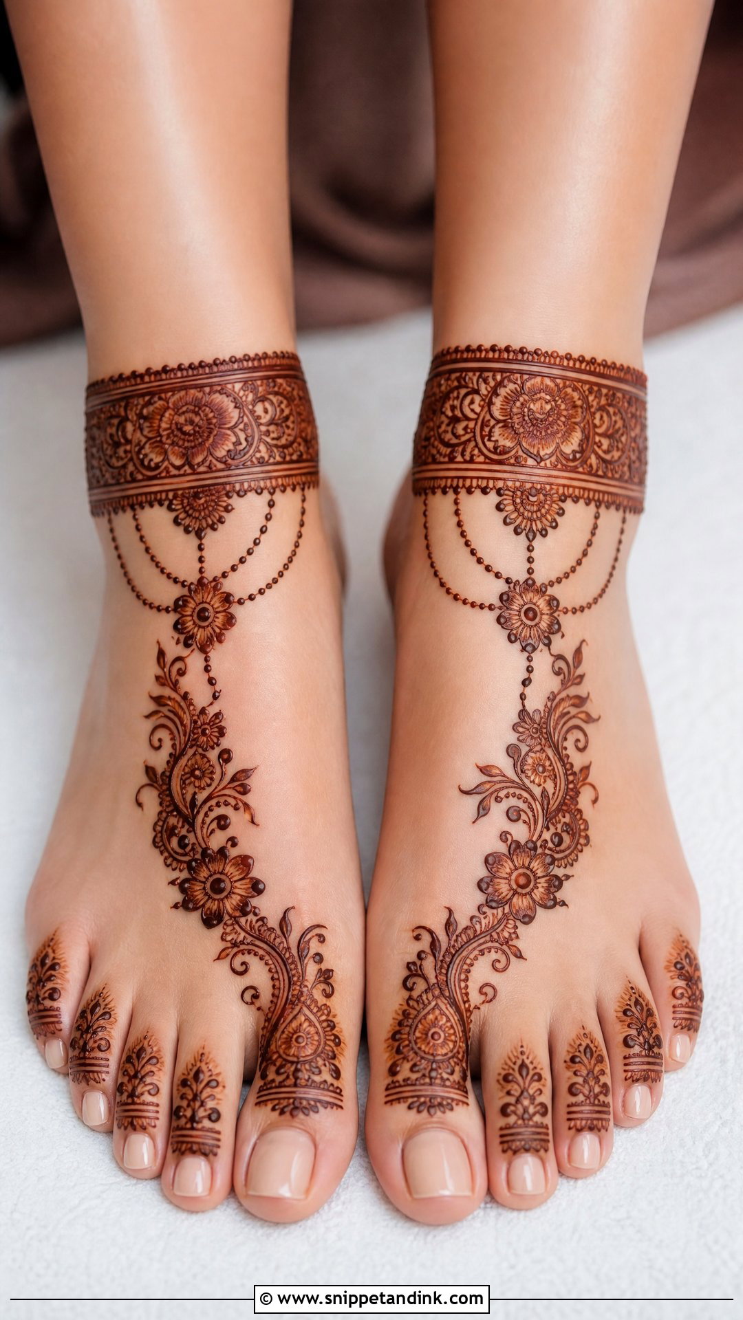 Arabic Anklet Bridal Mehndi Design - Snippet and Ink - 25 Arabic Wedding Mehndi Designs