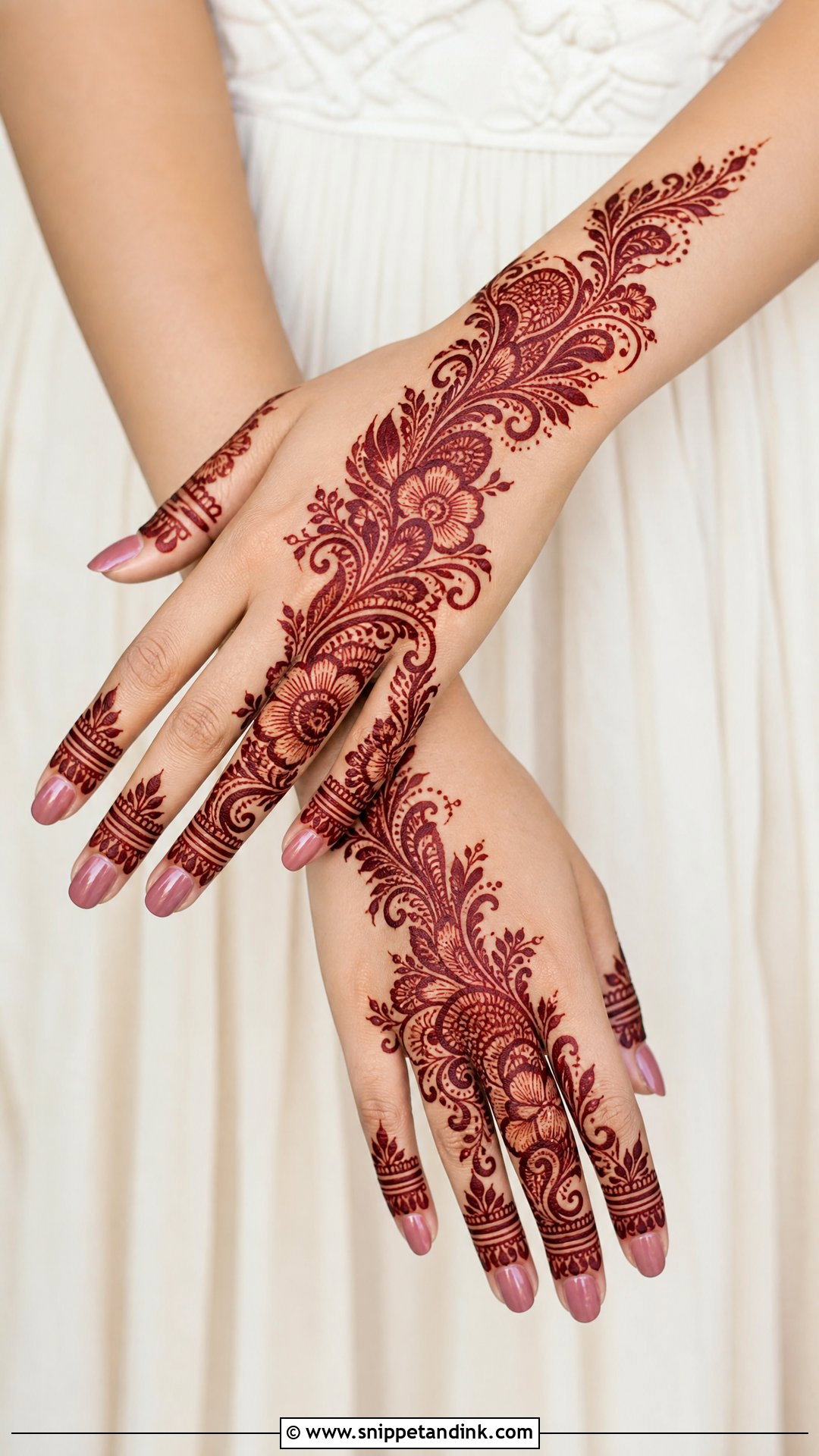 Arabic Back Bridal Mehndi Design - Snippet and Ink - 25 Back Bridal Mehndi Designs