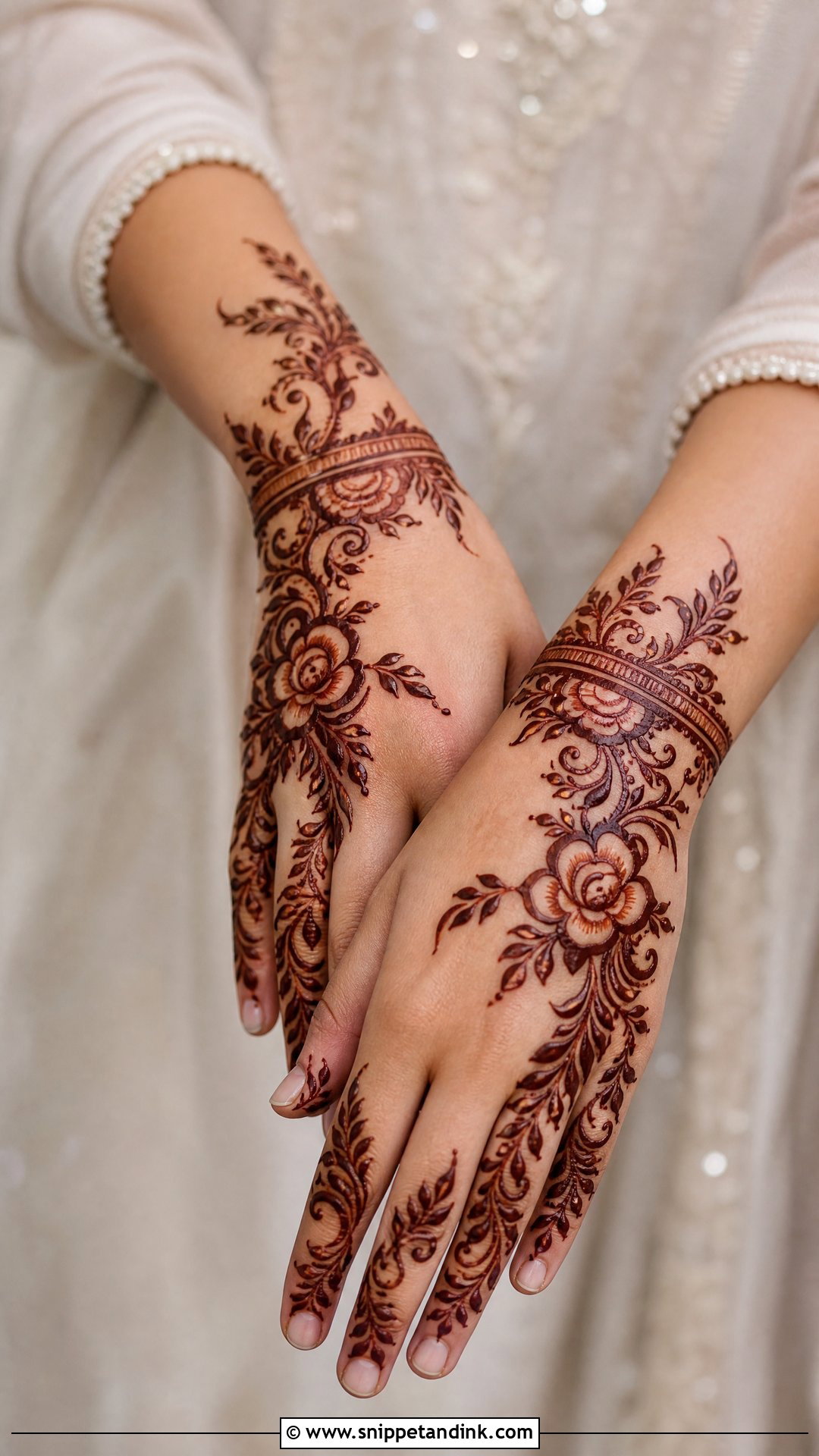 Arabic Back Bridal Mehndi Design - Snippet and Ink - 20 Latest Unique Back Bridal Mehndi Designs